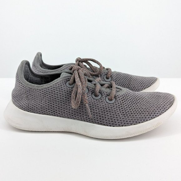 Allbirds TR Tree Runners Sneakers 8 Mist Grey White Stretch Knit Comfort Lace Up - Picture 6 of 12